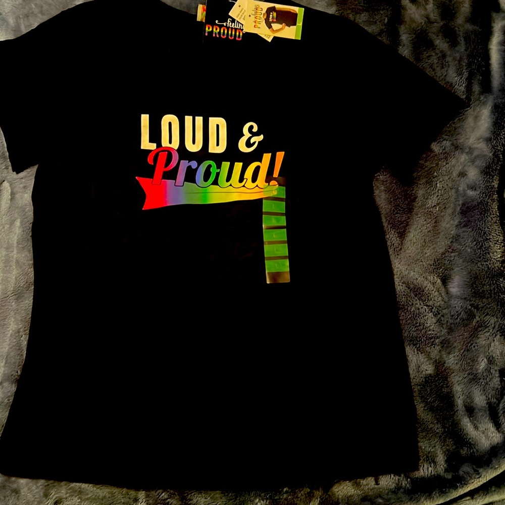 Feeling Proud Black Pride Adult Equality Soft Cotton T-Shirt LGBTQIA size L